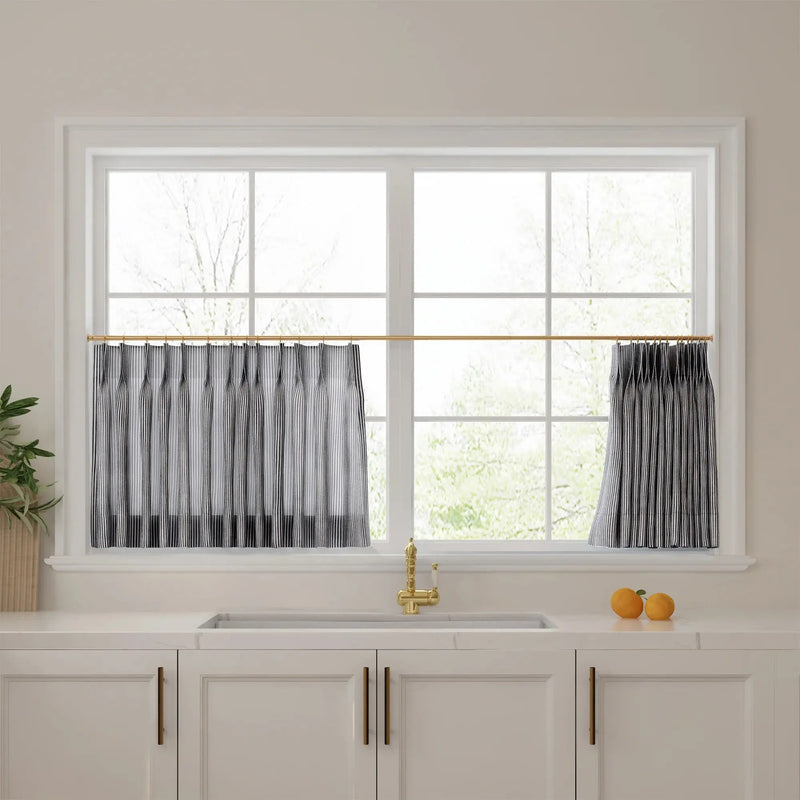Celia Striped Plaid Cafe Curtain?-TWOPAGES