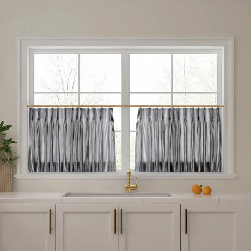 Celia Striped Plaid Cafe Curtain?-TWOPAGES