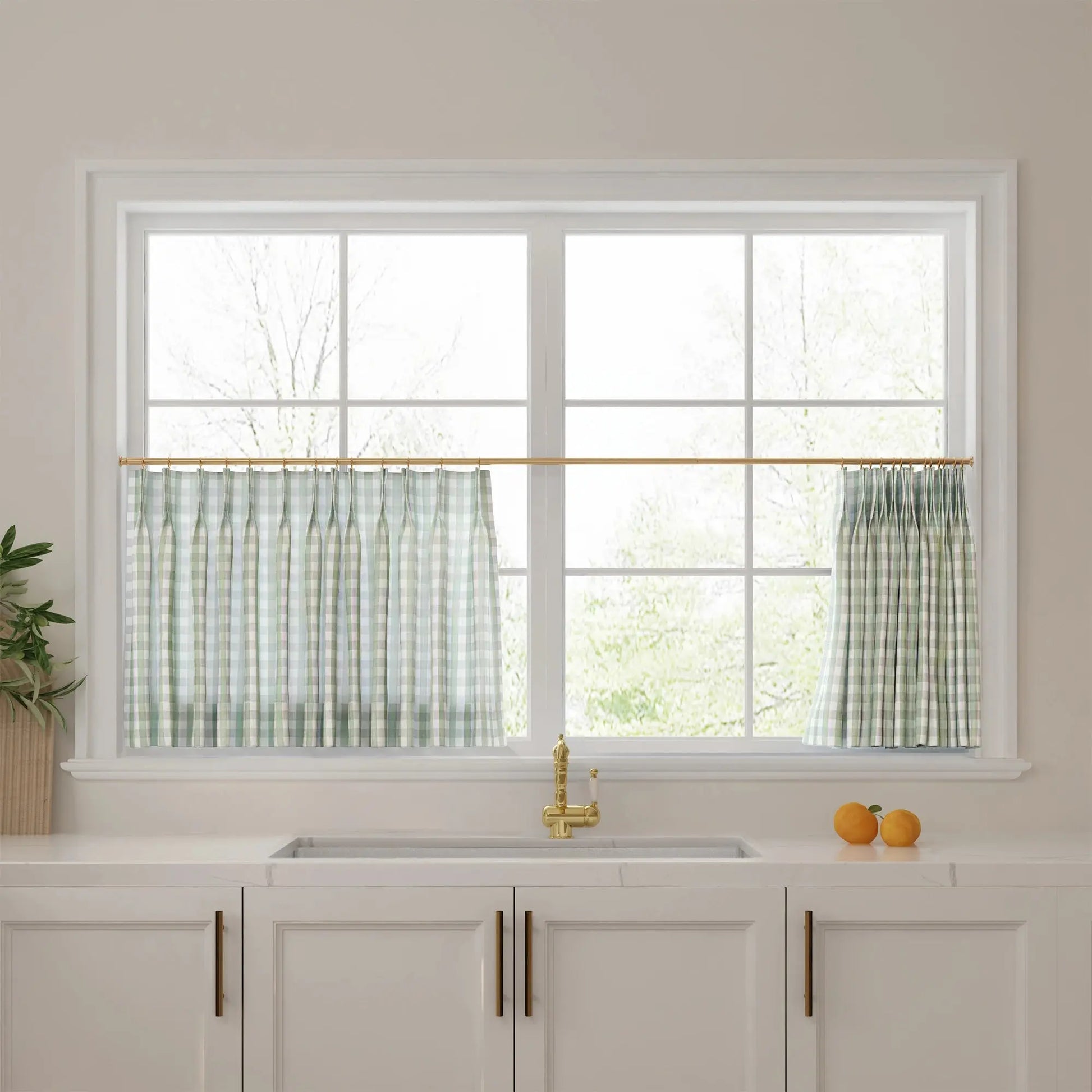 Celia Striped Plaid Cafe Curtain?-TWOPAGES