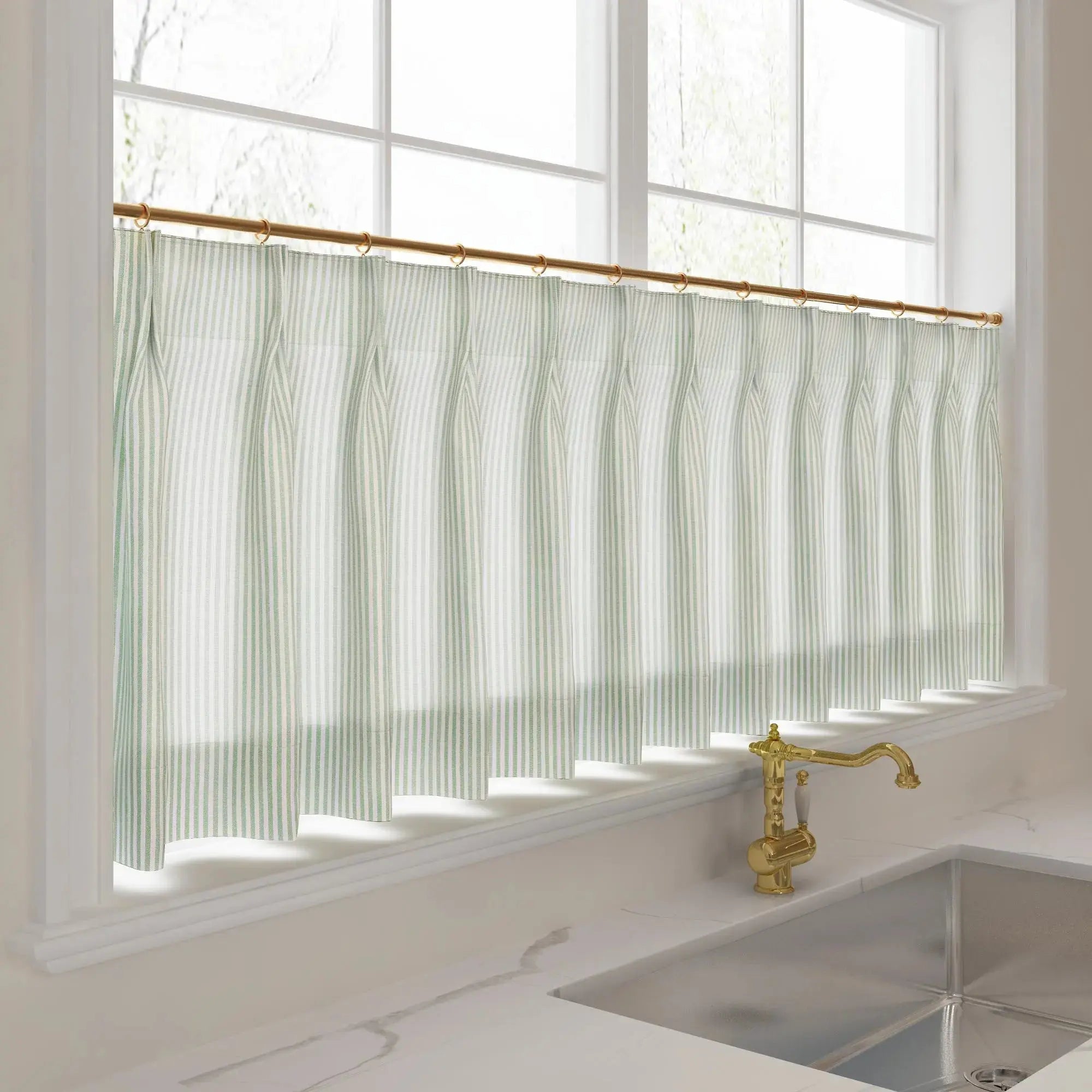 Celia Striped Plaid Cafe Curtain?-TWOPAGES