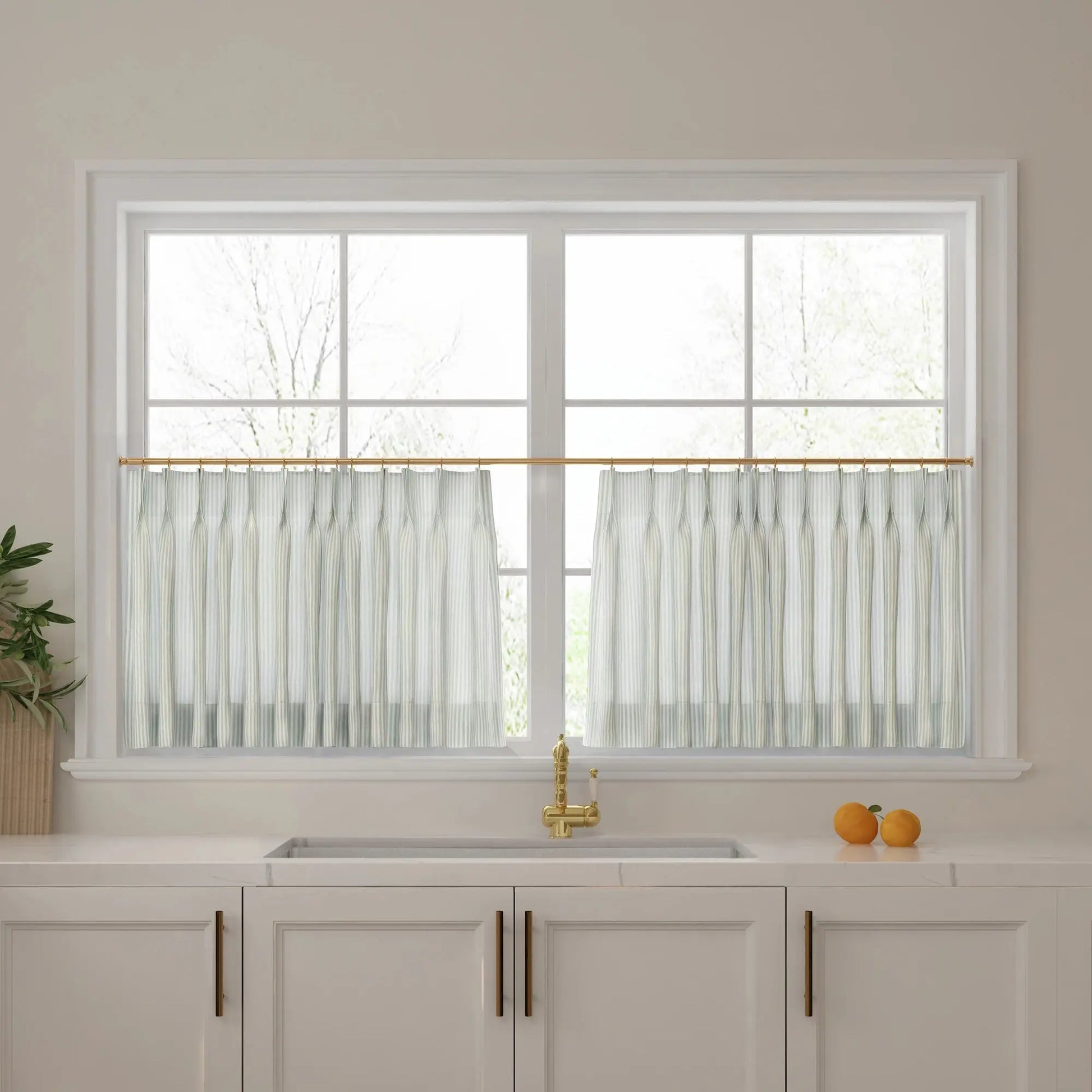 Celia Striped Plaid Cafe Curtain?-TWOPAGES