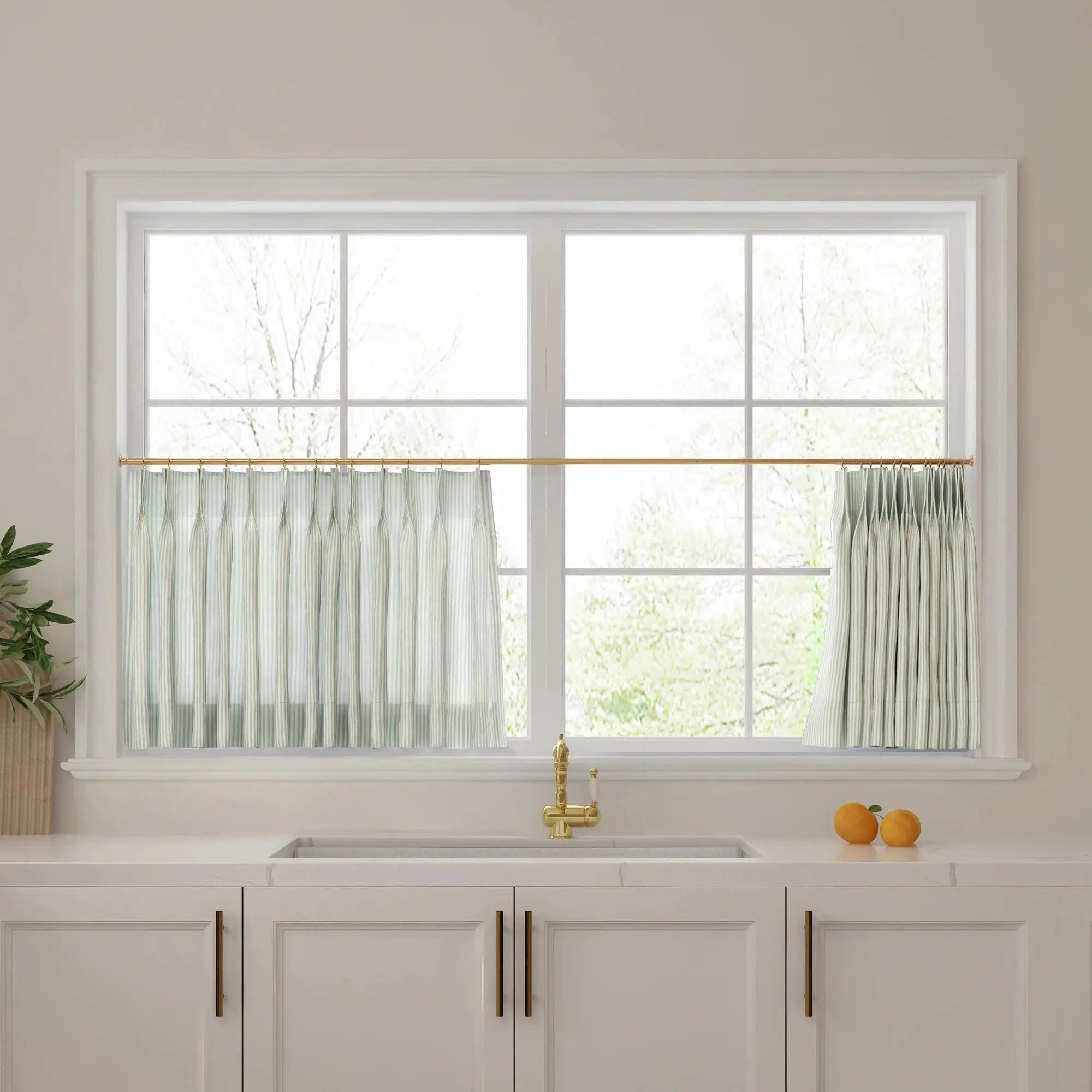 Celia Striped Plaid Cafe Curtain?-TWOPAGES