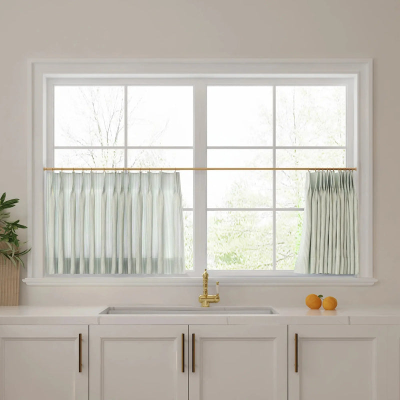 Celia Striped Plaid Cafe Curtain?-TWOPAGES