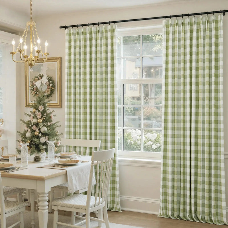 Celia Striped Plaid Curtain-?-TWOPAGES