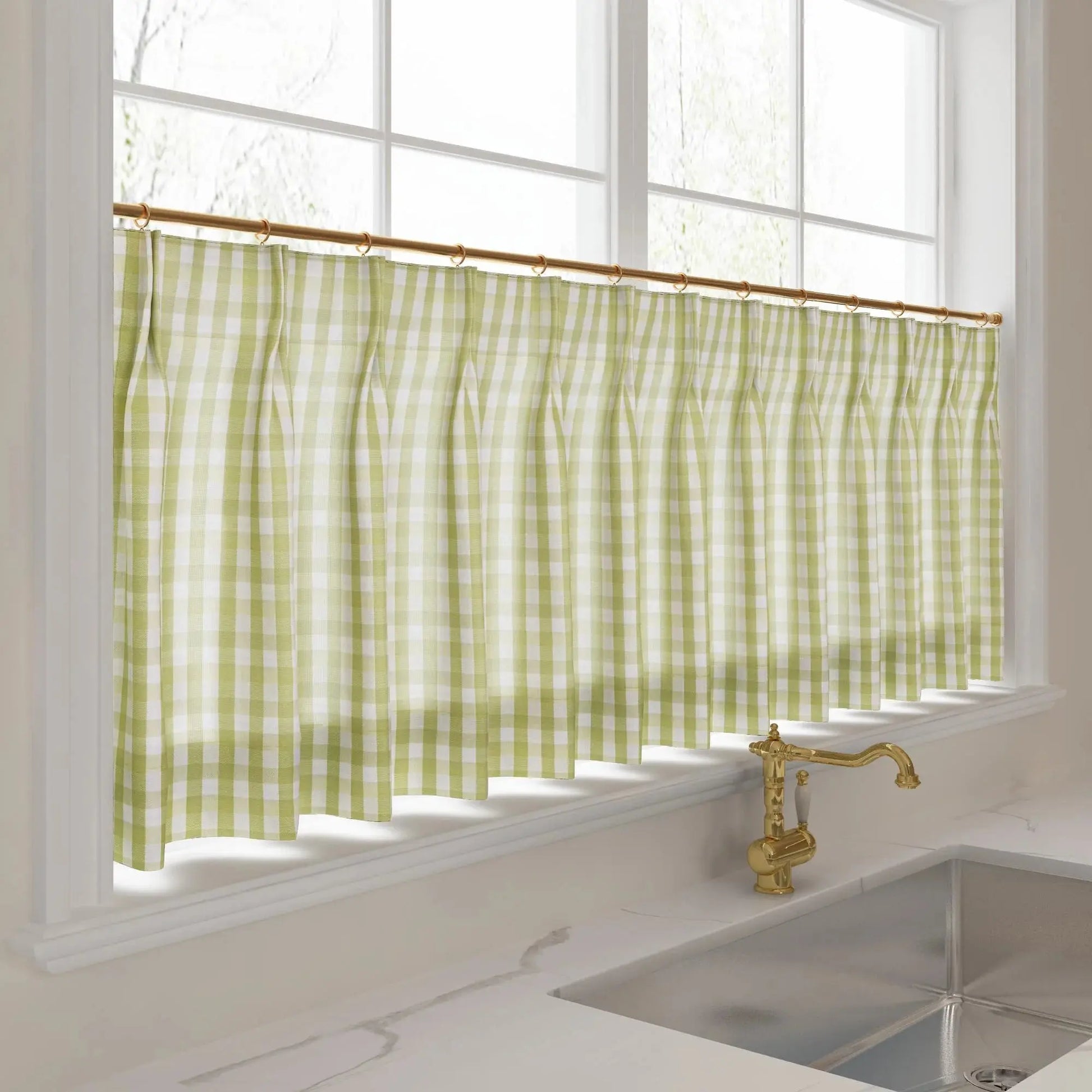 Celia Striped Plaid Cafe Curtain?-TWOPAGES