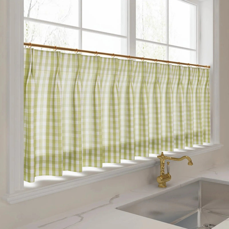 Celia Striped Plaid Cafe Curtain?-TWOPAGES