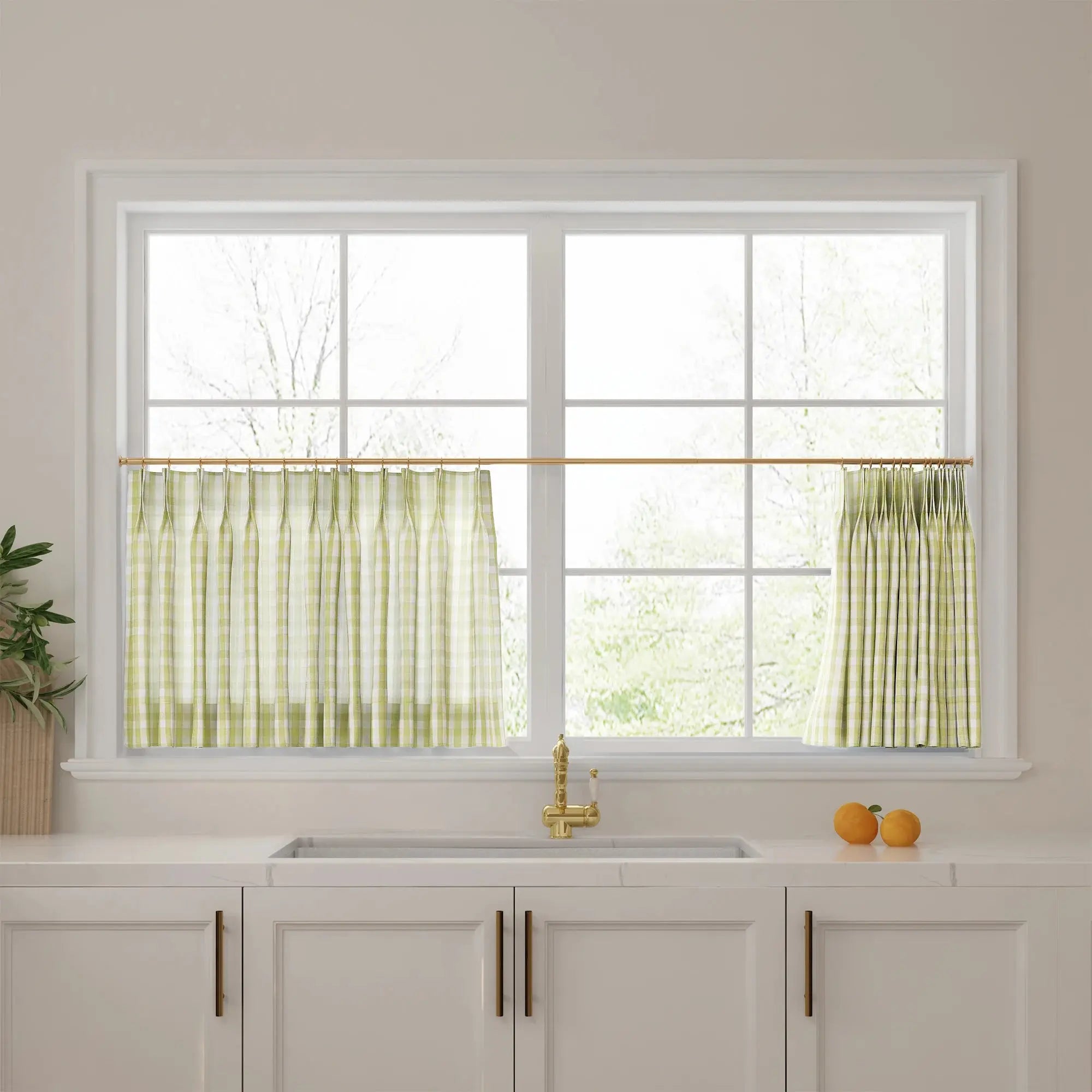 Celia Striped Plaid Cafe Curtain?-TWOPAGES