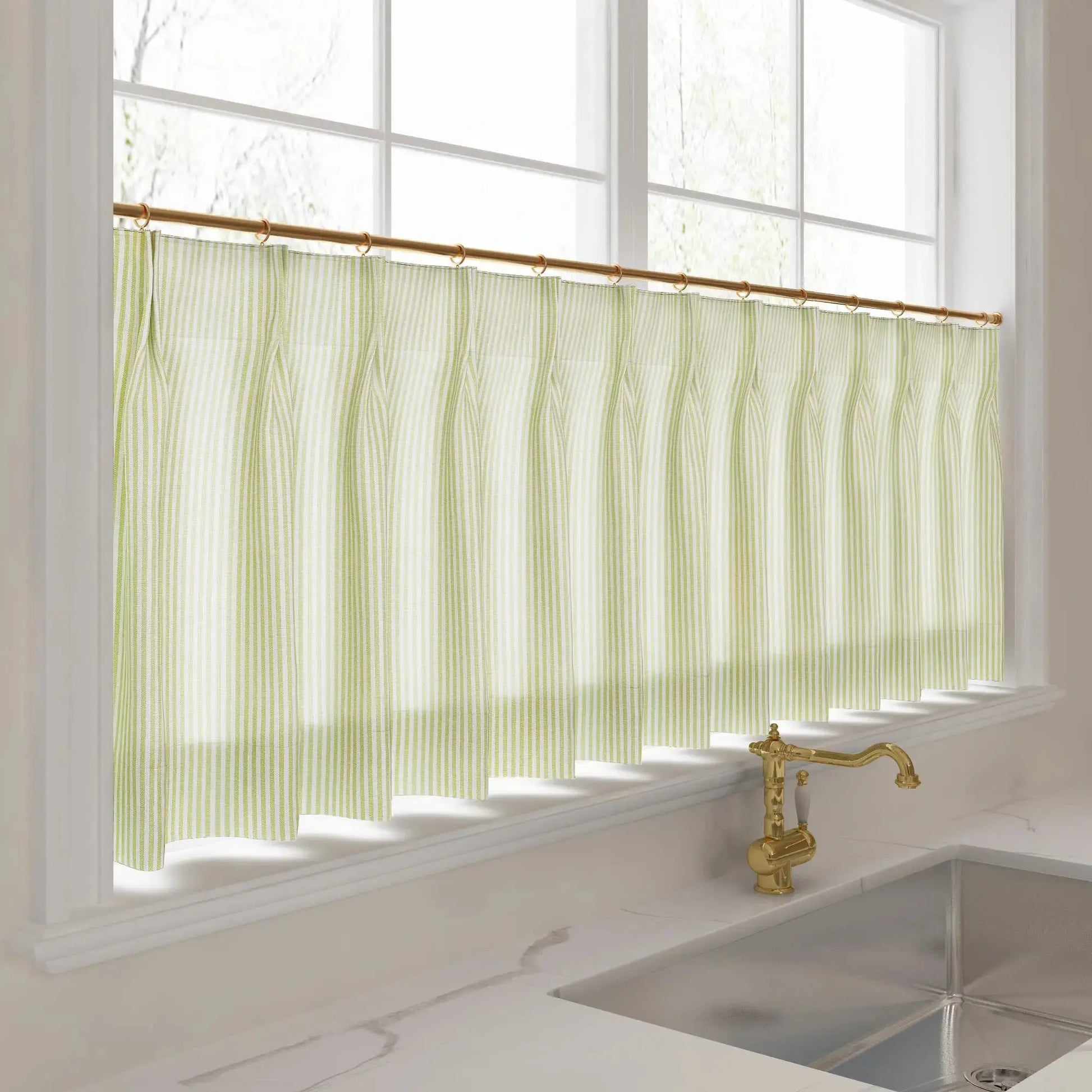 Celia Striped Plaid Cafe Curtain?-TWOPAGES