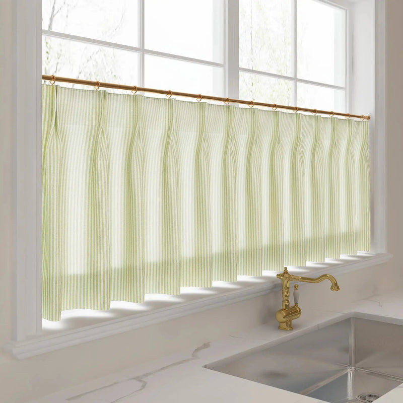 Celia Striped Plaid Cafe Curtain?-TWOPAGES