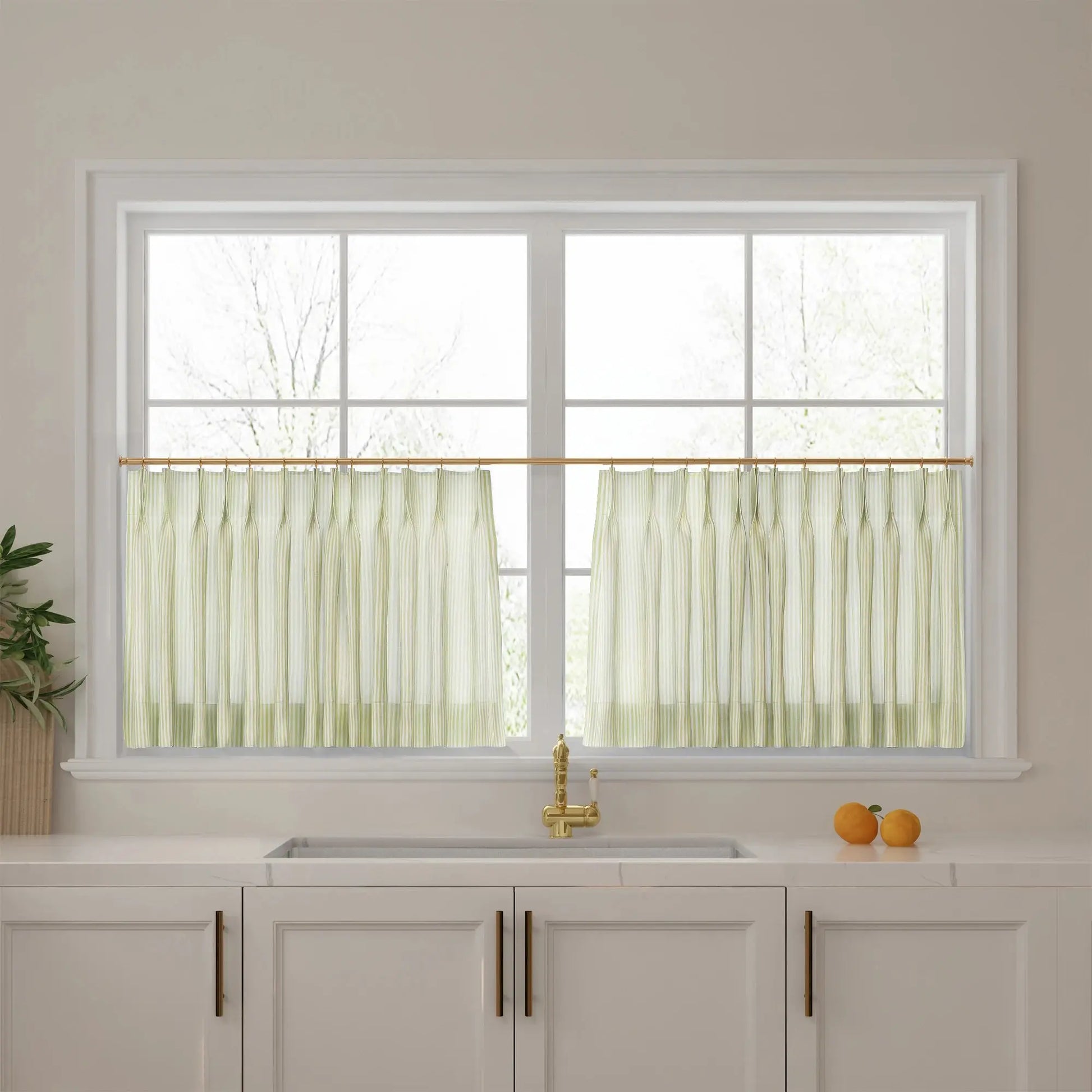 Celia Striped Plaid Cafe Curtain?-TWOPAGES
