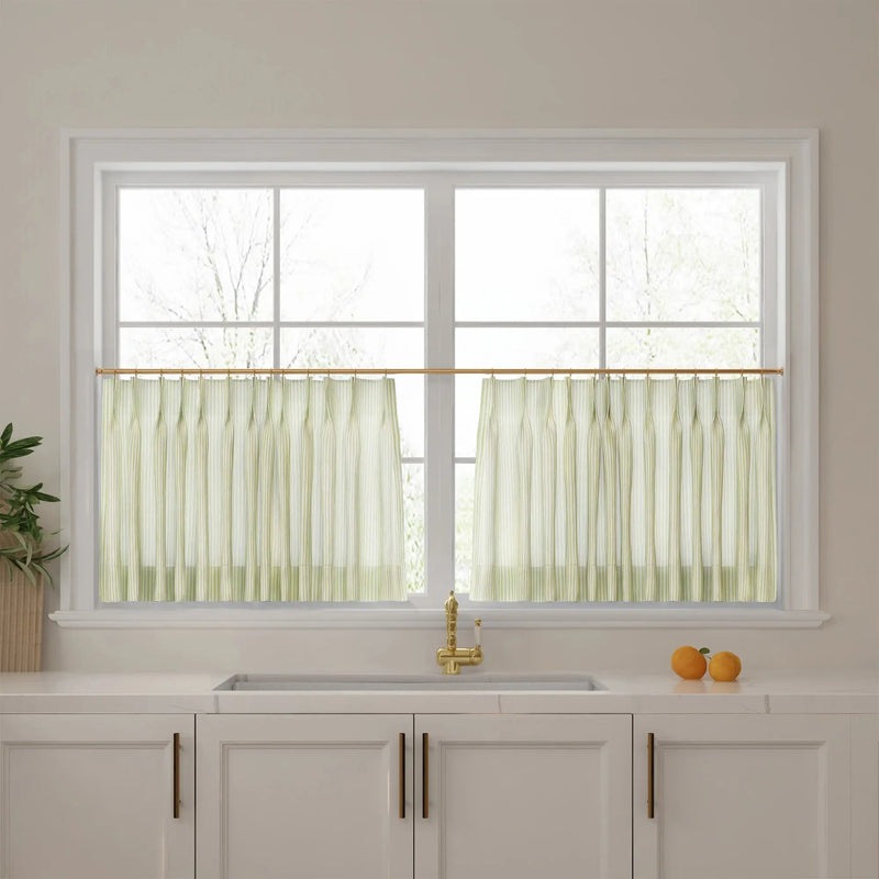 Celia Striped Plaid Cafe Curtain?-TWOPAGES