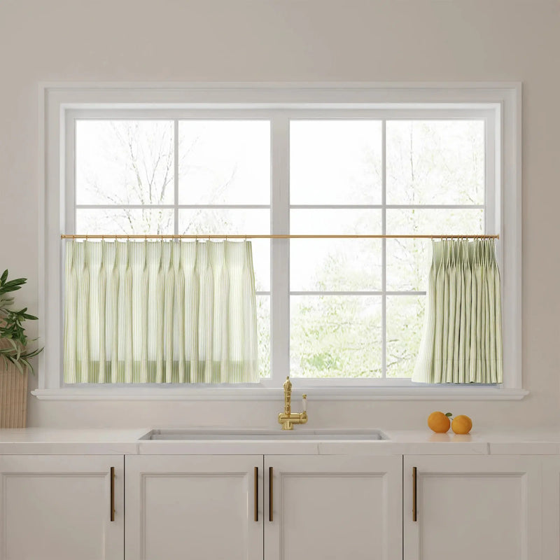 Celia Striped Plaid Cafe Curtain?-TWOPAGES