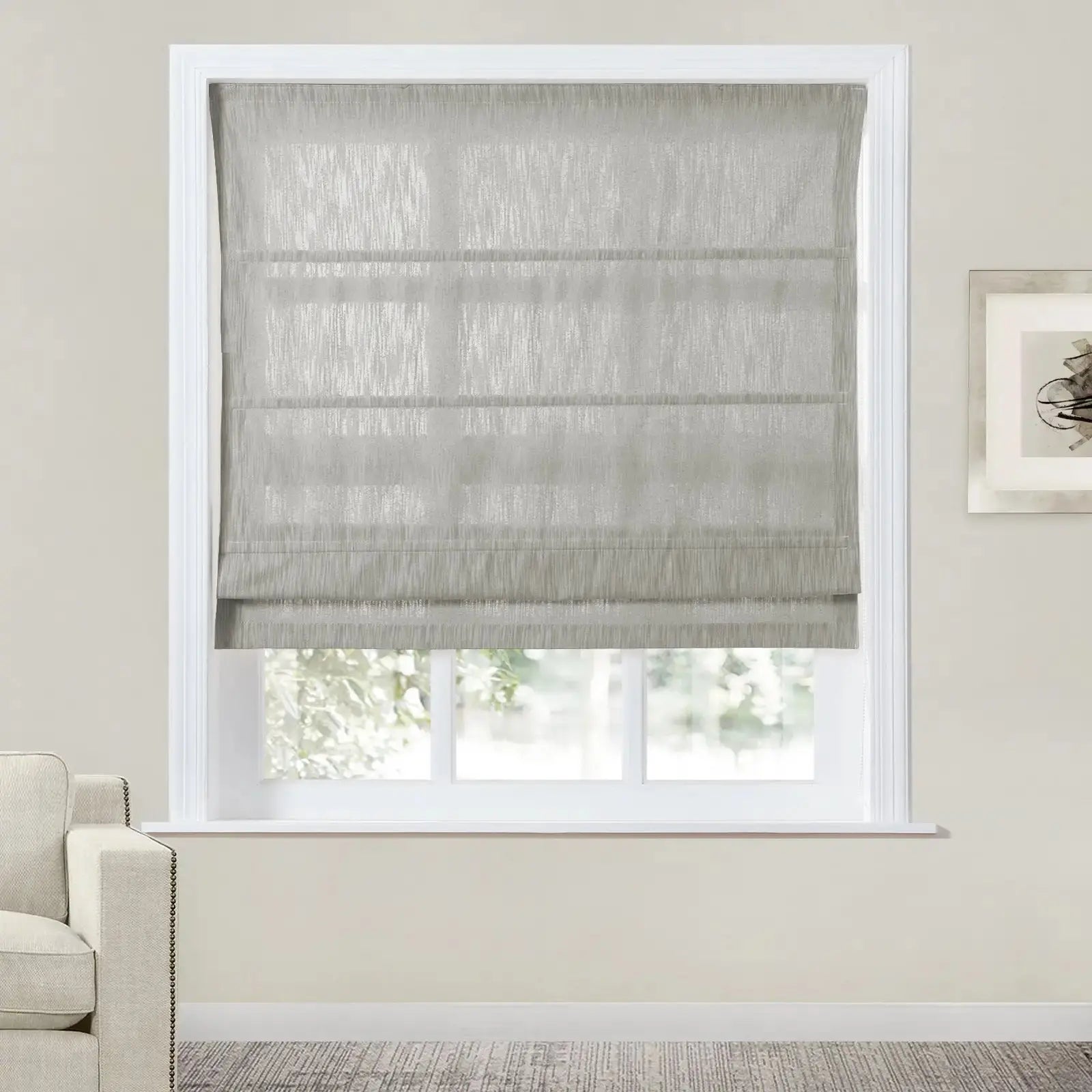 Cloe Cotton Blend Roman Shade Cord Lift TWOPAGES