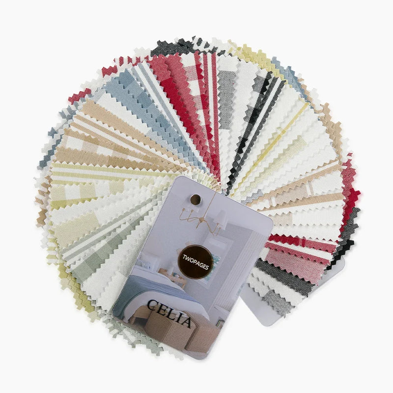 Celia Striped Plaid Fabric Swatch Book 41 Colors