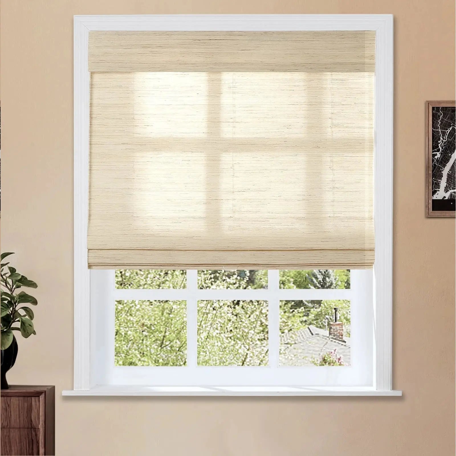 Natural Ramie Bamboo Woven Blind - Cashew TWOPAGES CURTAINS