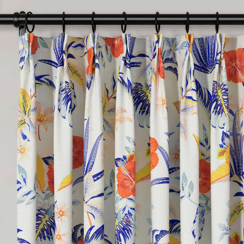Holly Botanical Serenity Patterned Boho Curtains Pleated TWOPAGES
