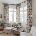Holly Botanical Serenity Patterned Boho Curtains Pleated?-TWOPAGES
