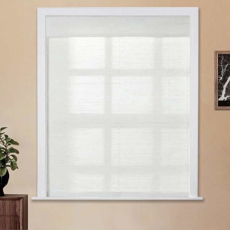 Natural Ramie Bamboo Woven Blind - Rattan White TWOPAGES CURTAINS