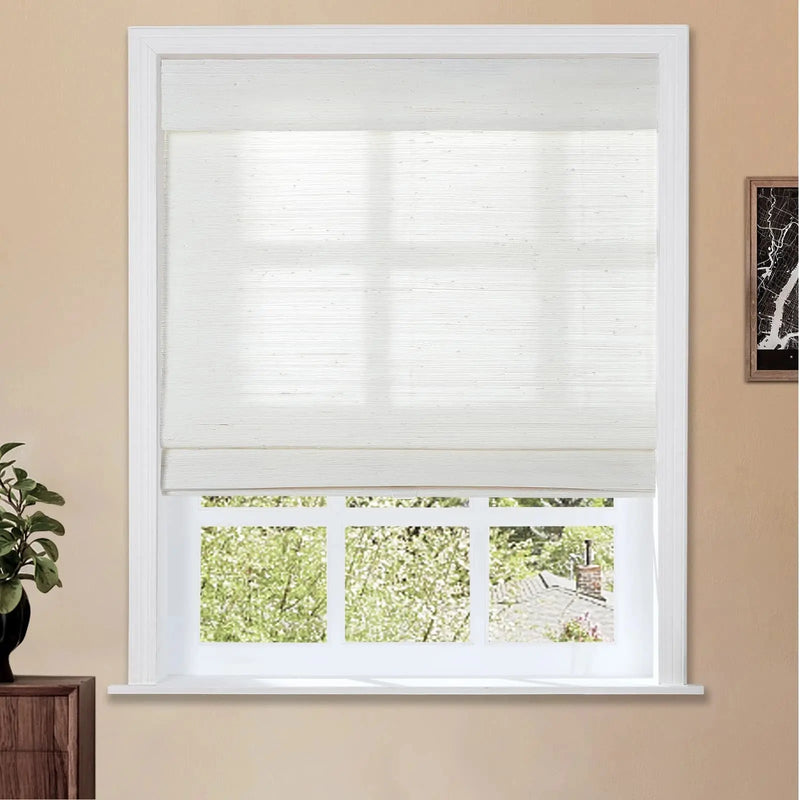 Natural Ramie Bamboo Woven Blind - Rattan White TWOPAGES CURTAINS