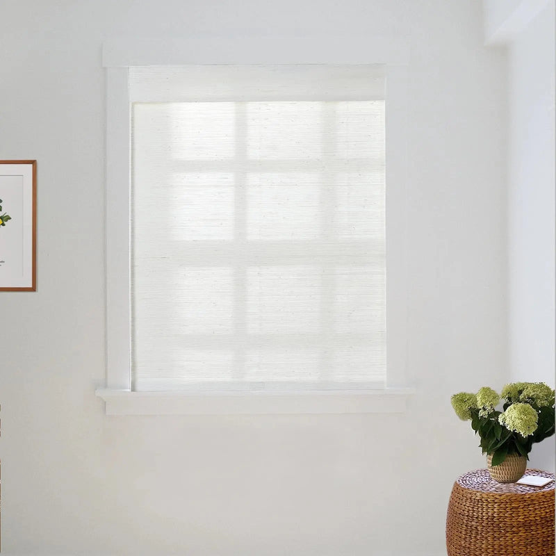 Natural Ramie Bamboo Woven Blind - Rattan White TWOPAGES CURTAINS