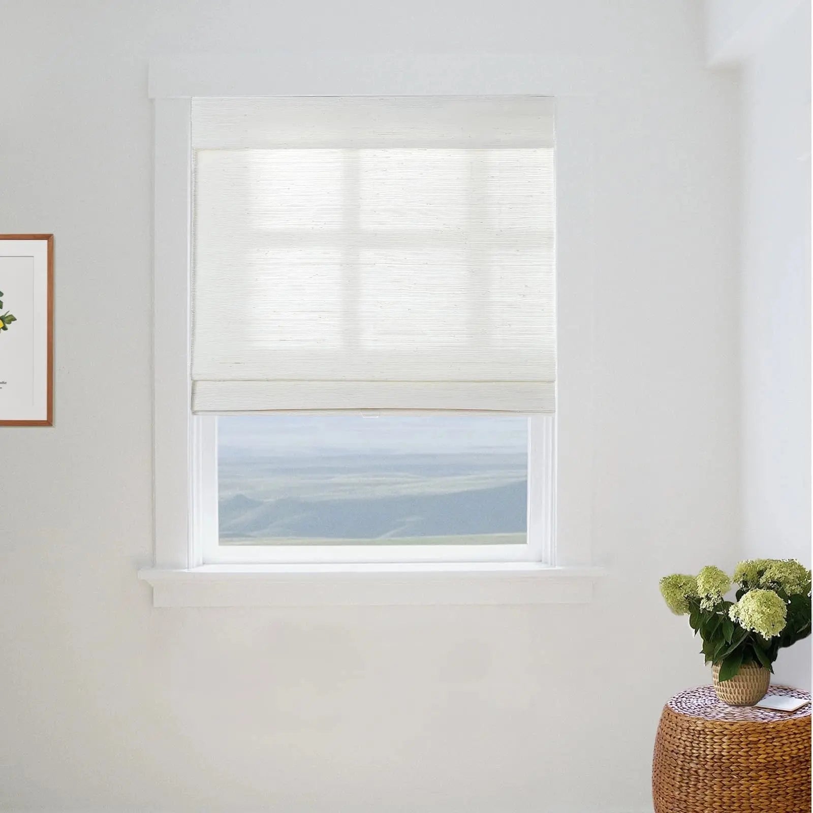 Natural Ramie Bamboo Woven Blind - Rattan White TWOPAGES CURTAINS