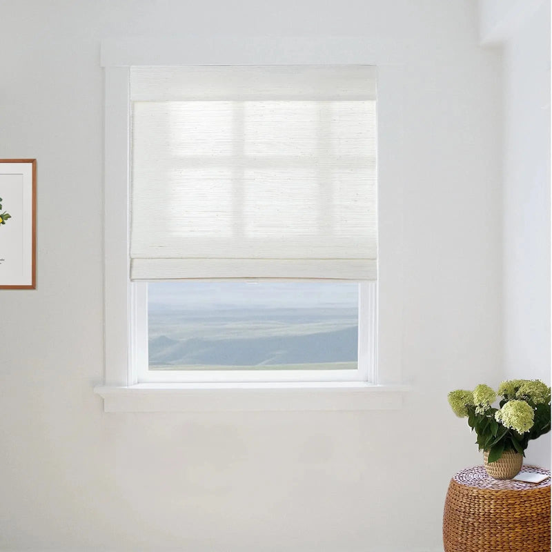 Natural Ramie Bamboo Woven Blind - Rattan White TWOPAGES CURTAINS