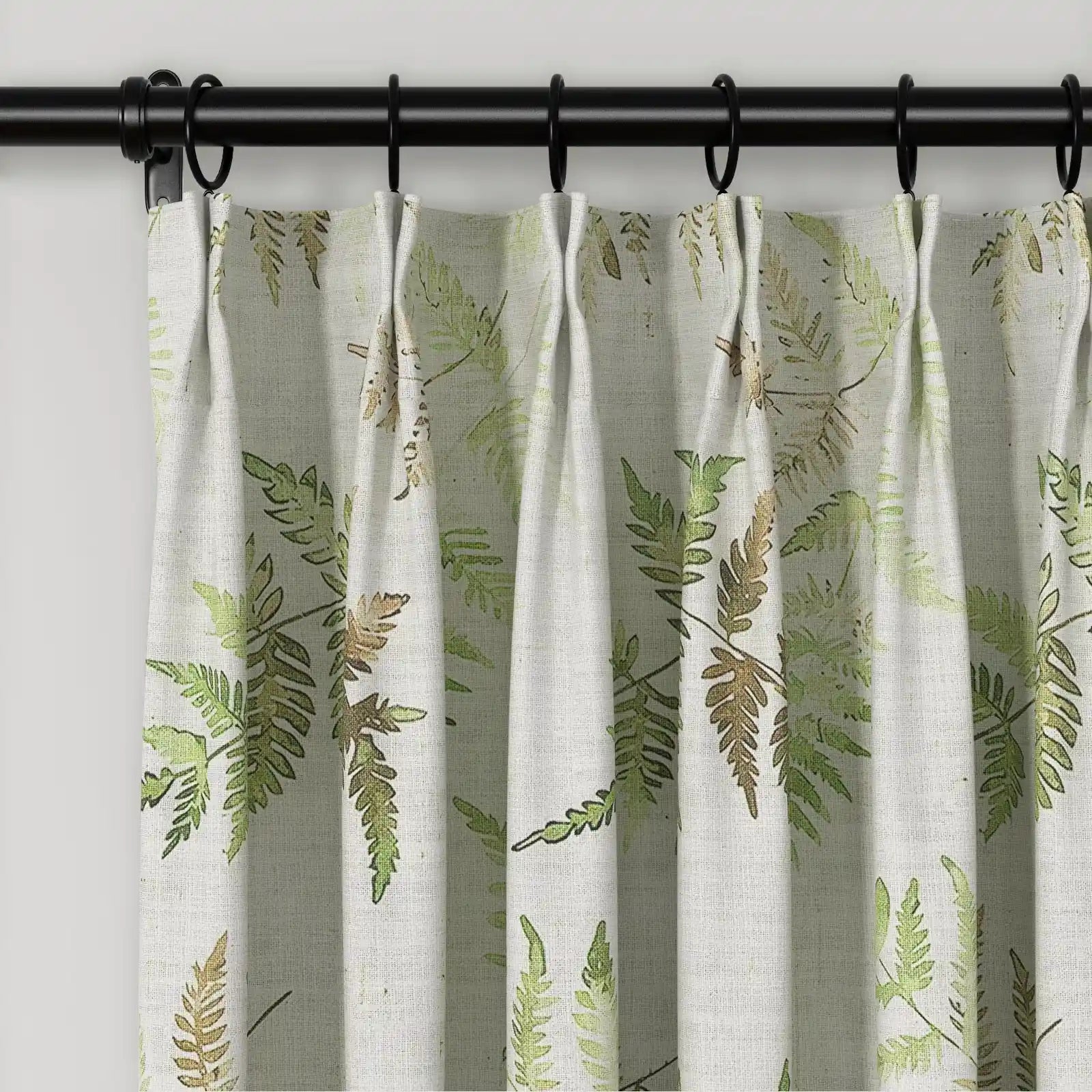 Holly Botanical Serenity Patterned Boho Curtains Pleated TWOPAGES