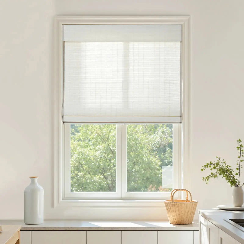 Natural Flax Bamboo Woven Blind - Eggshell?-TWOPAGES CURTAINS