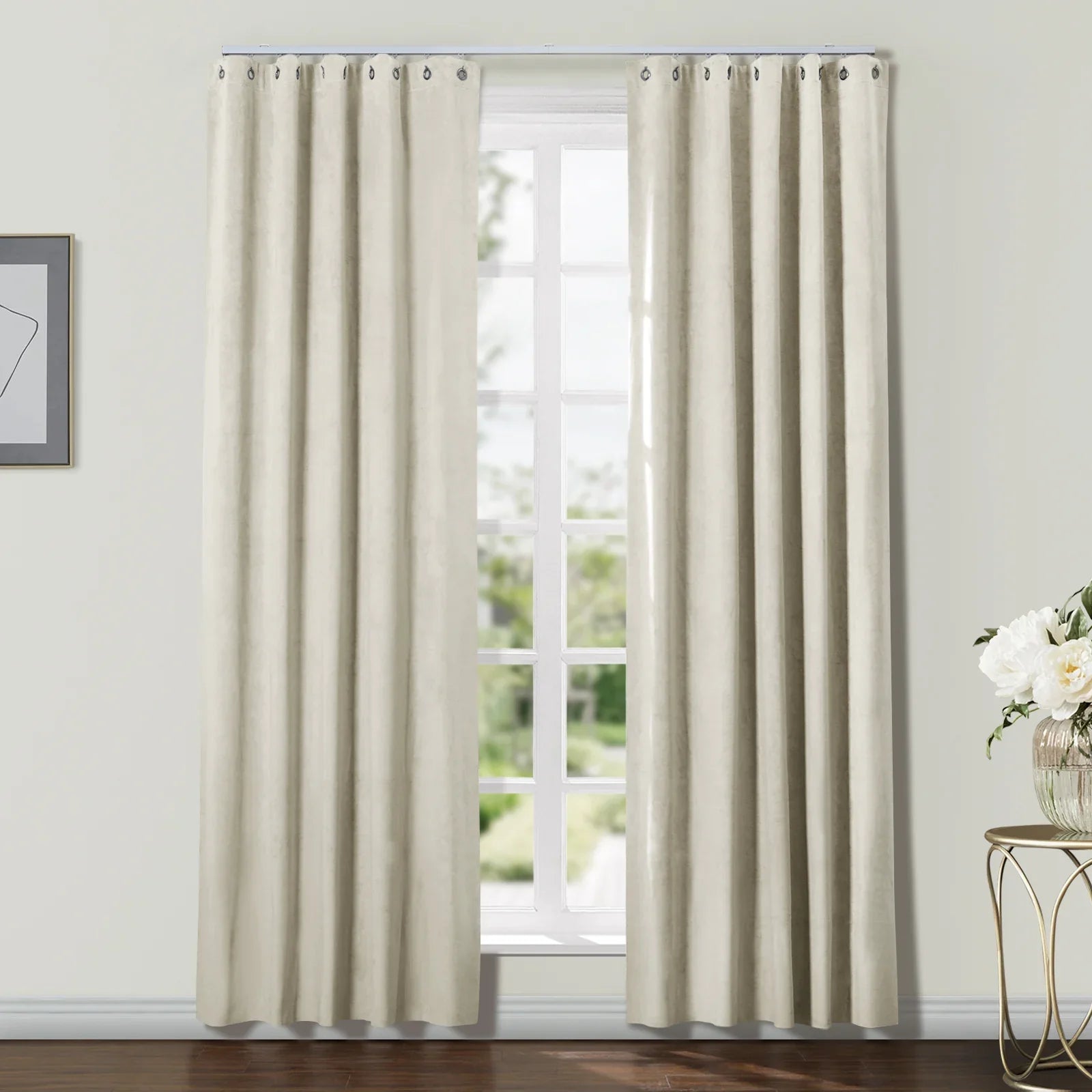 Gene 100% Blackout Soundproof Curtain Grommet with Track Kit TWOPAGES
