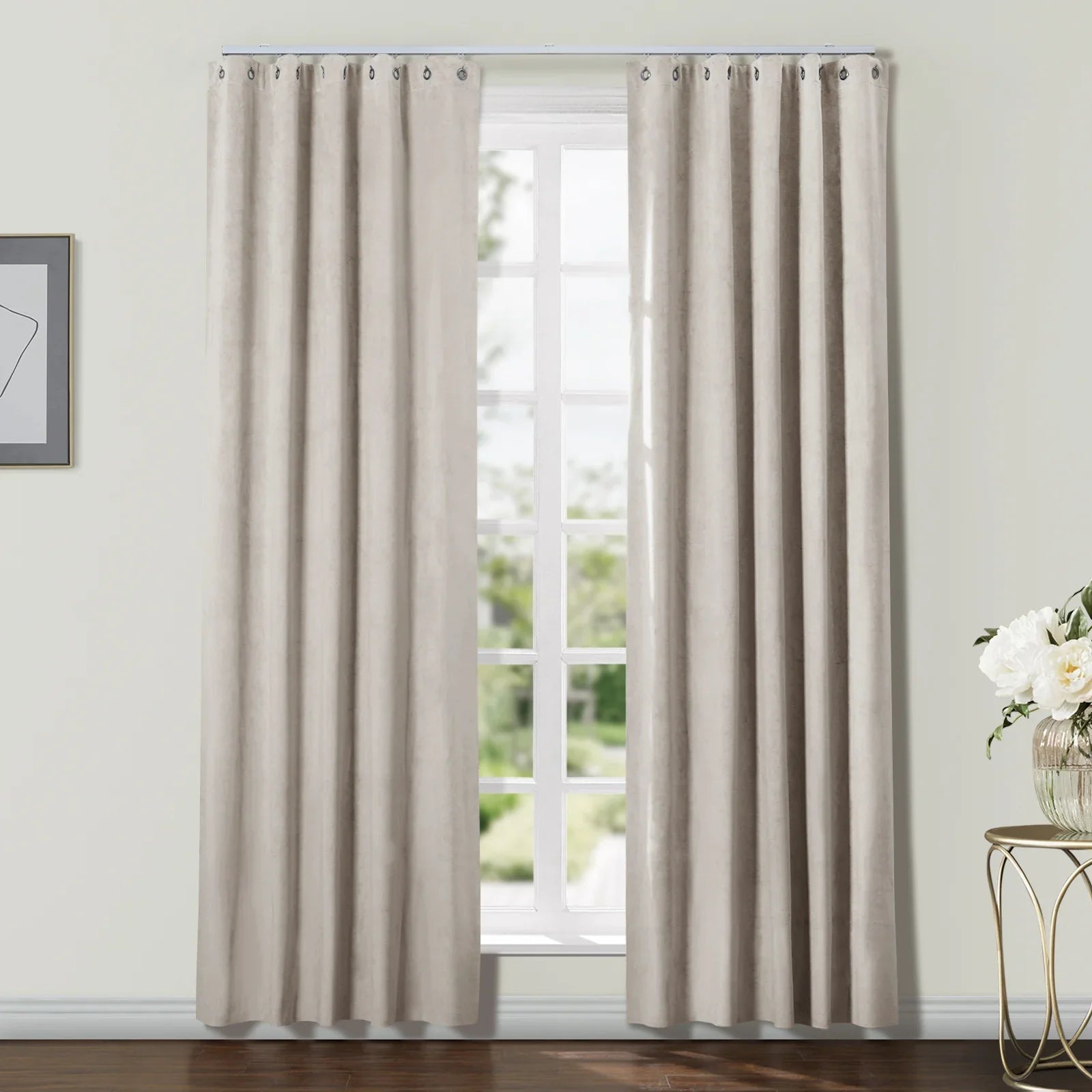 Gene 100% Blackout Soundproof Curtain Grommet with Track Kit TWOPAGES