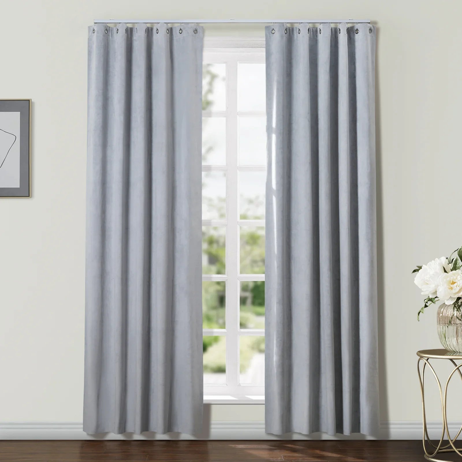 Gene 100% Blackout Soundproof Curtain Grommet with Track Kit TWOPAGES