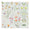 Watercolor fabric pattern of a vibrant wildflower meadow featuring scattered blooms in cheerful yellow, soft pink, and warm orange against a subtle textured background