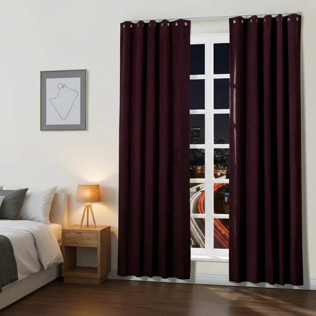 Gene 100% Blackout Soundproof Curtain Grommet with Track Kit-?-TWOPAGES