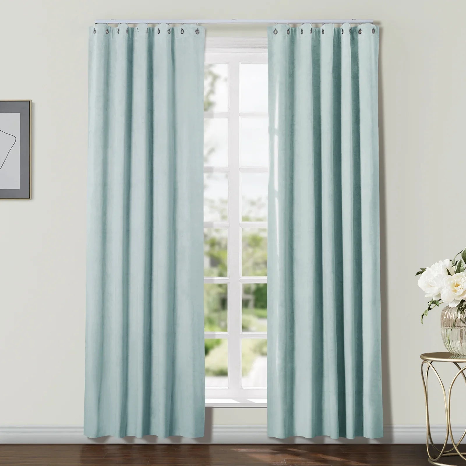 Gene 100% Blackout Soundproof Curtain Grommet with Track Kit TWOPAGES