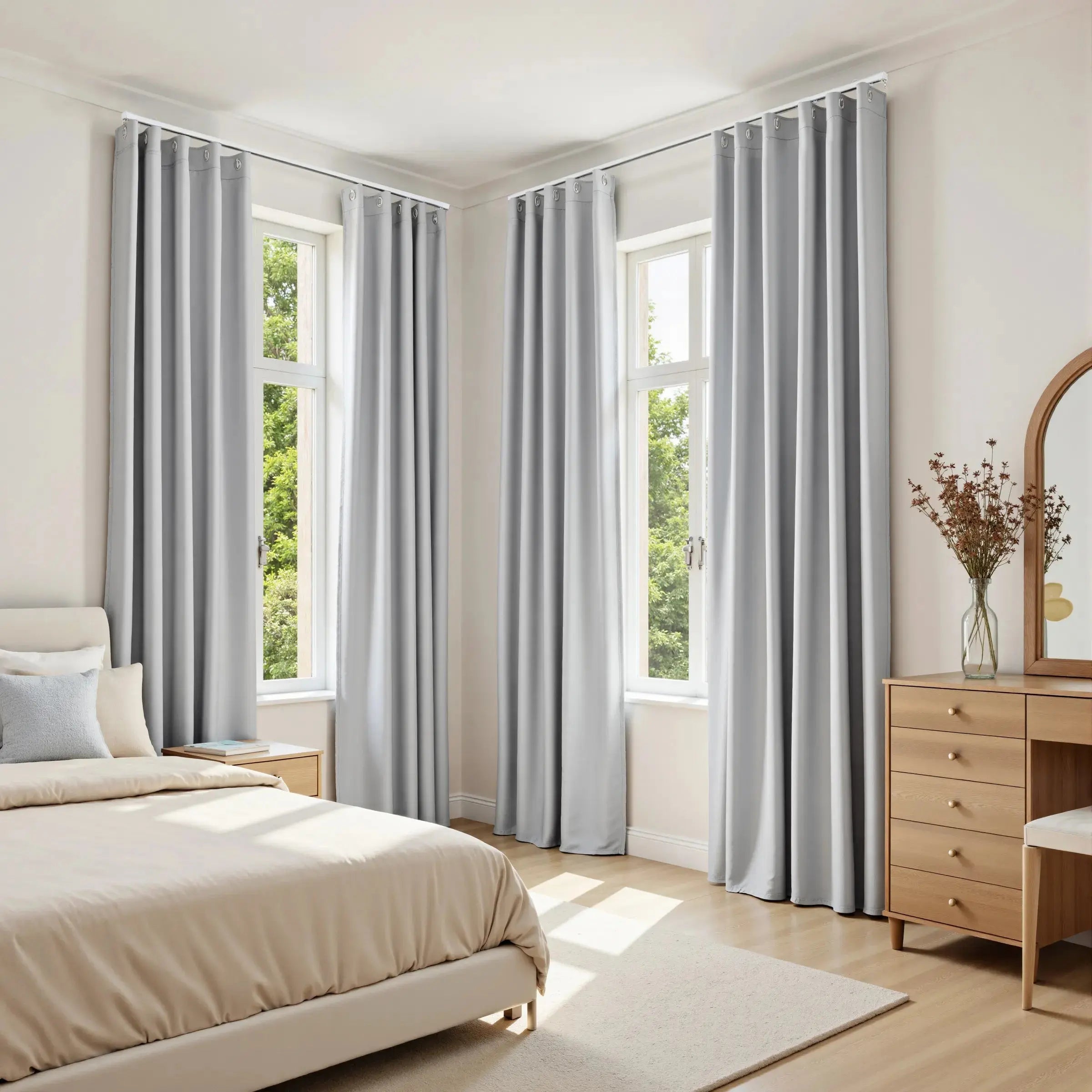 Gene 100% Blackout Soundproof Curtain Grommet with Track Kit?-TWOPAGES