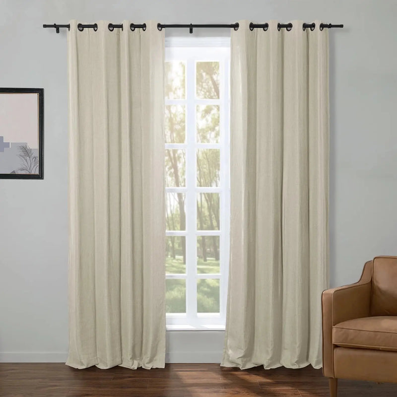 Kyla Lightweight Faux Linen Drapery Grommet TWOPAGES