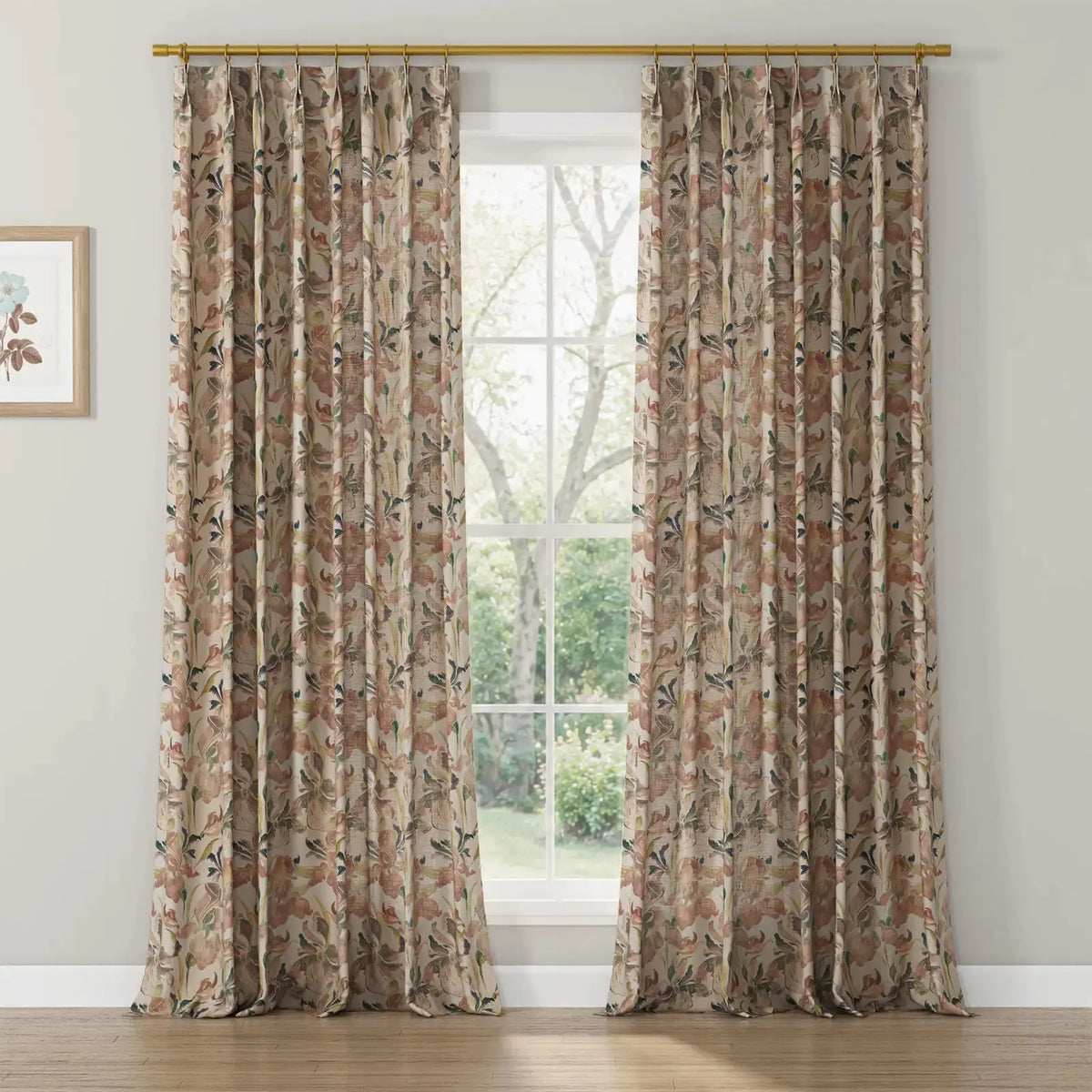 Sara Le x TWOPAGES Vintage Printed Linen Pleated Curtains