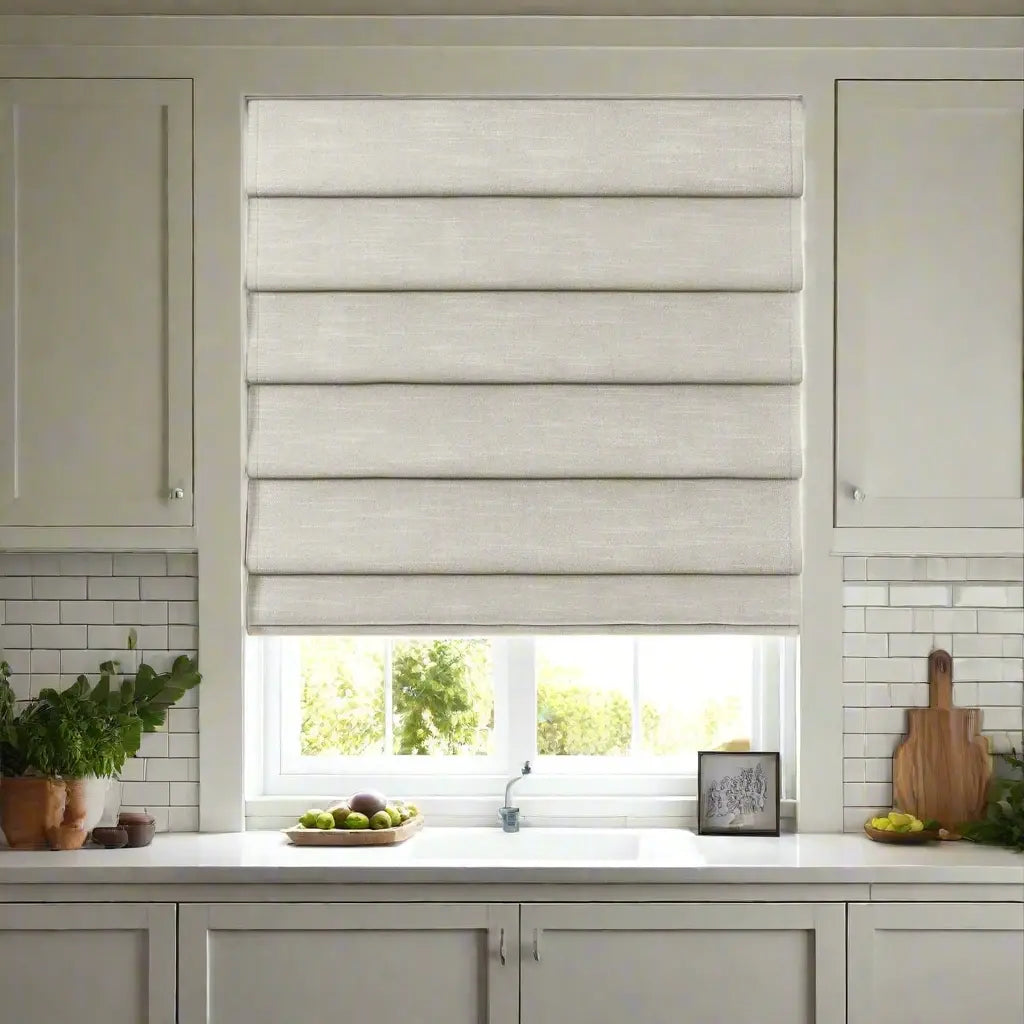 Jawara Linen Cotton Deco Fold Roman Blind Cordless?-TWOPAGES
