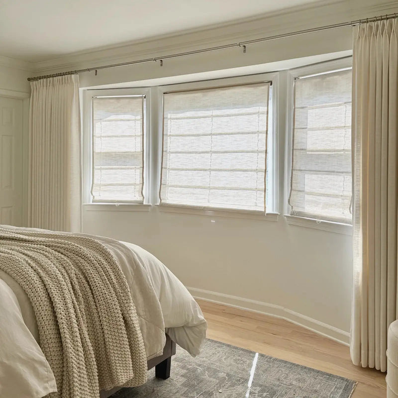 Custom Flat Fold Roman Shade Cordless -TWOPAGES