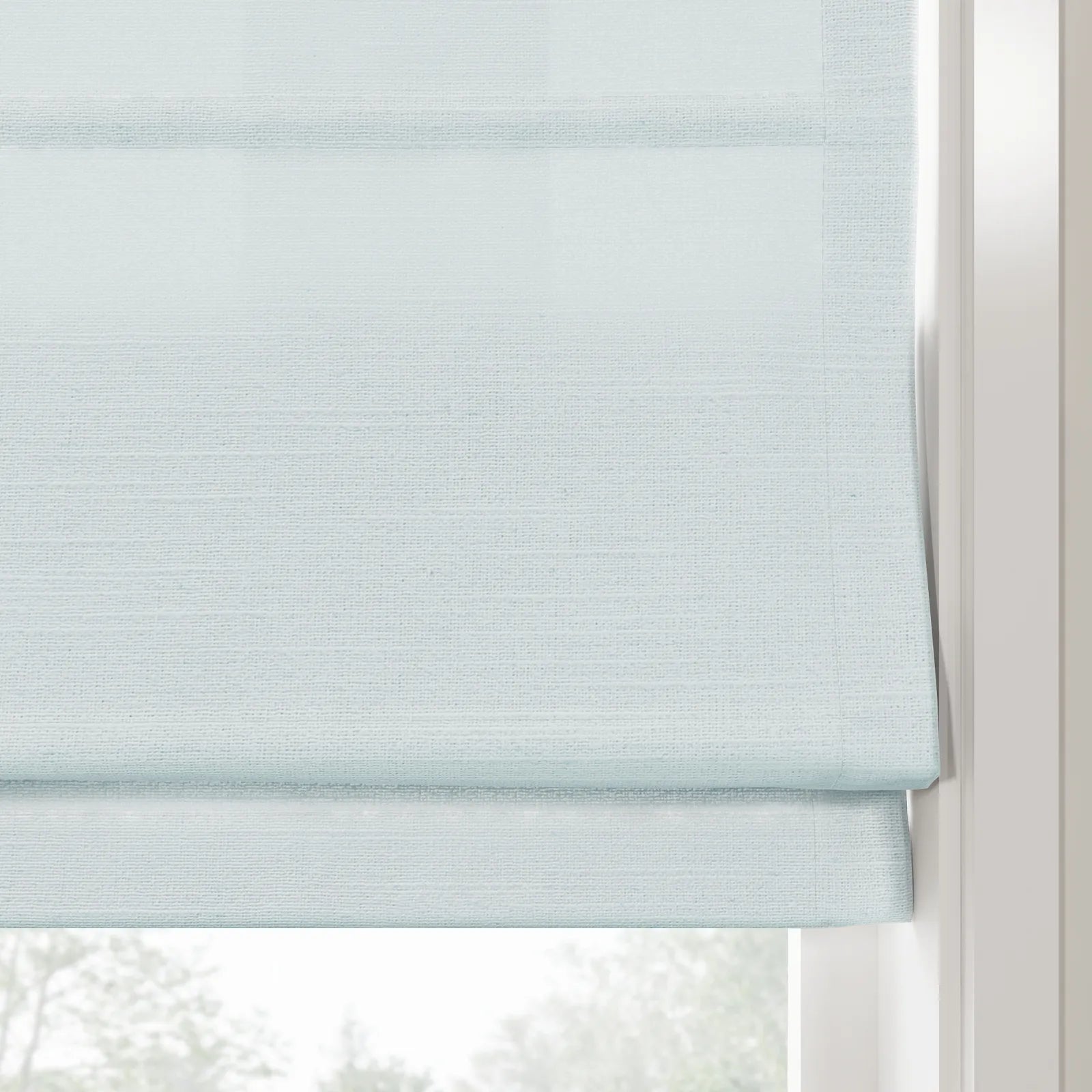 Jawara Linen Cotton Deco Fold Roman Blind Cordless