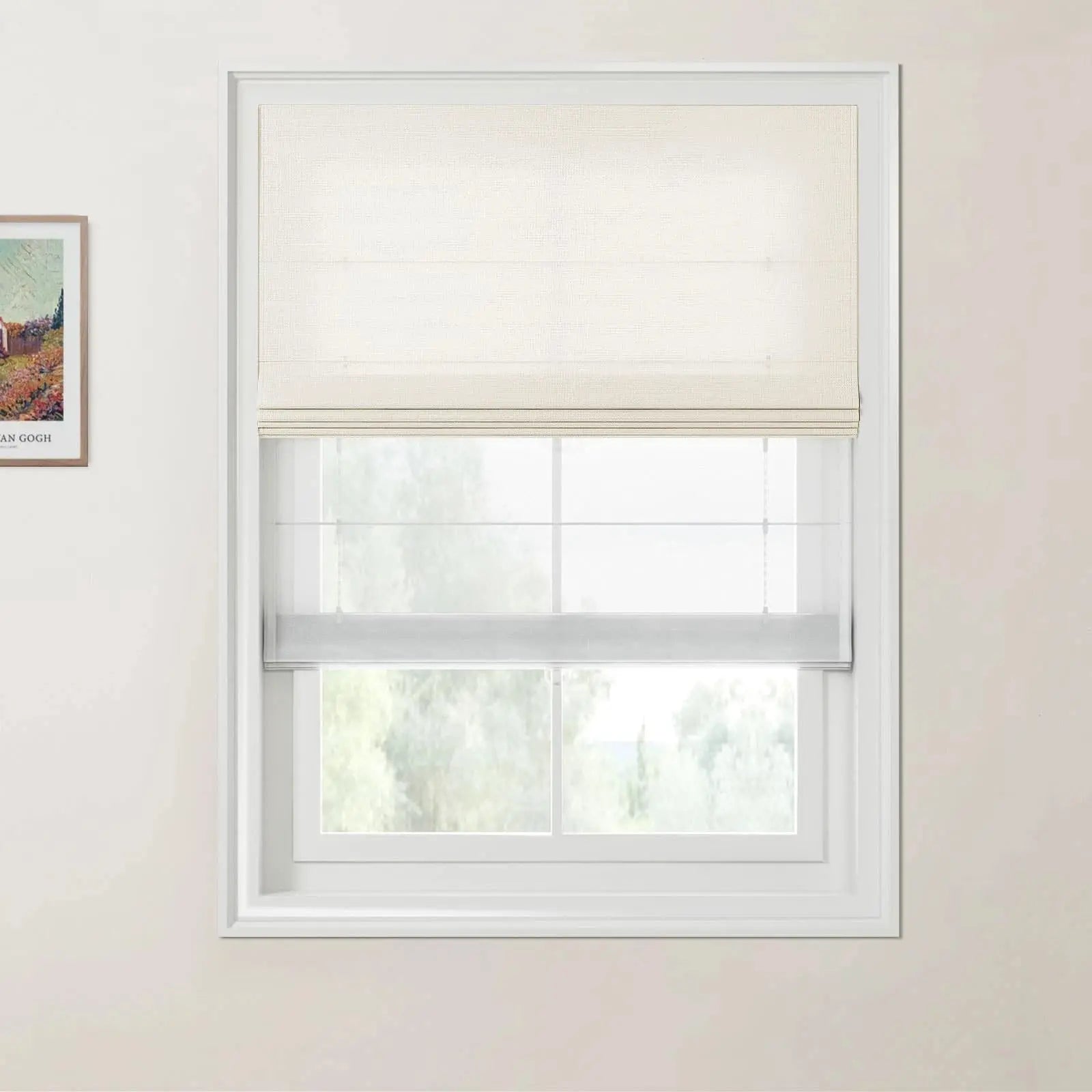 Custom Day Night Roman Shade Cordless -TWOPAGES