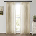 Jawara Luxury Linen Cotton Curtains with Border Trim (Sold per Pair) -TWOPAGES