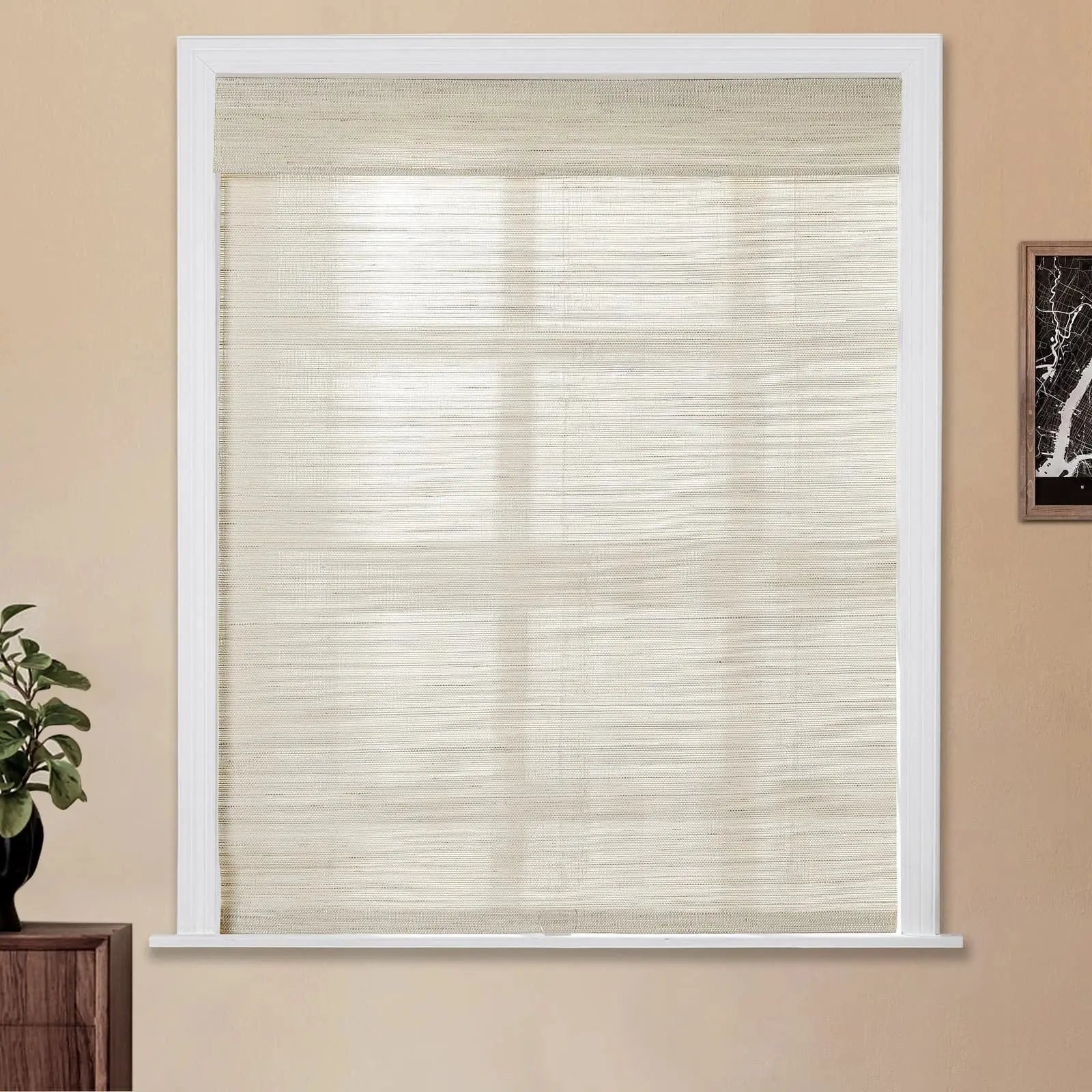 Natural Ramie Bamboo Woven Blind - Wall White TWOPAGES CURTAINS