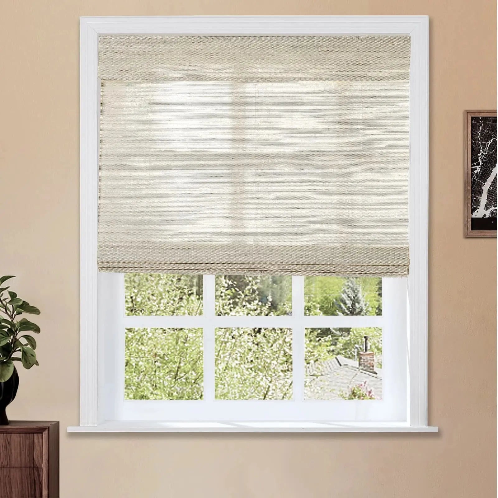 Natural Ramie Bamboo Woven Blind - Wall White TWOPAGES CURTAINS
