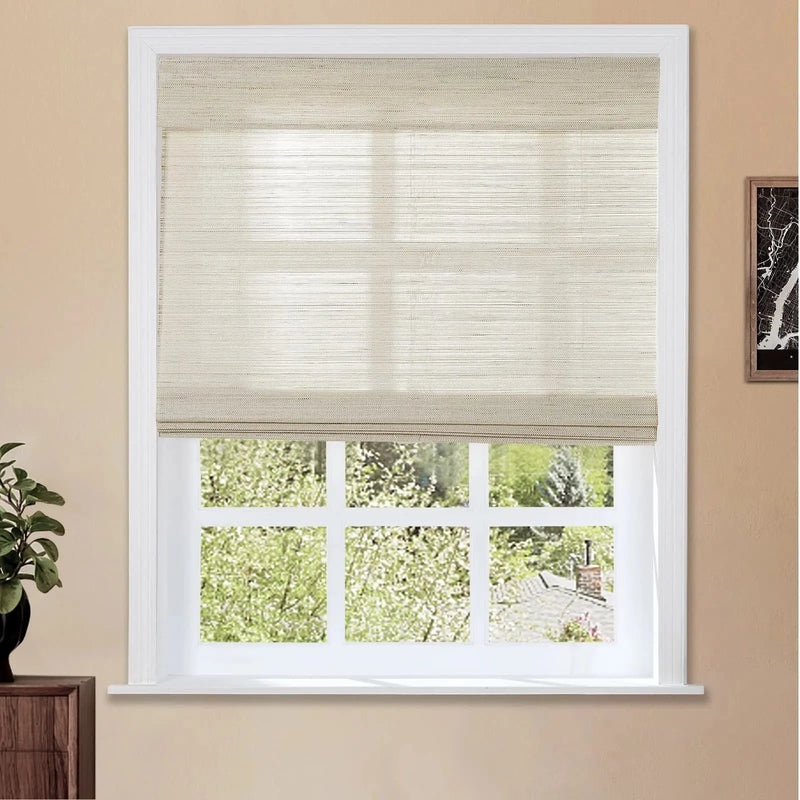 Natural Ramie Bamboo Woven Blind - Wall White TWOPAGES CURTAINS