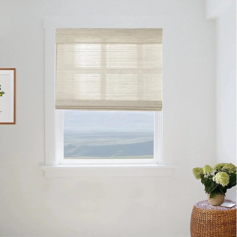 Natural Ramie Bamboo Woven Blind - Wall White TWOPAGES CURTAINS