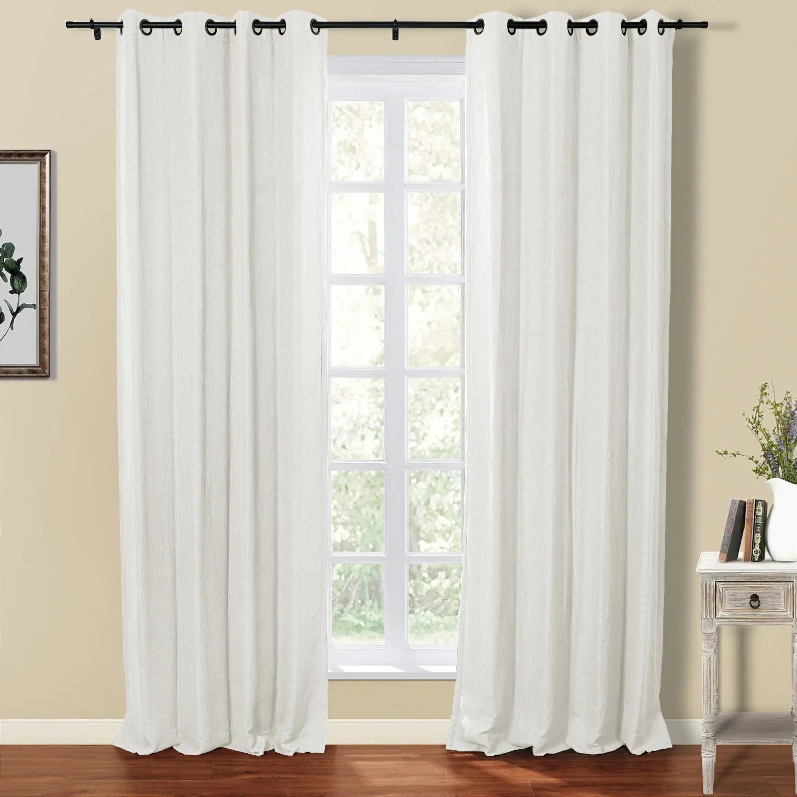 Kyla Lightweight Faux Linen Drapery Grommet TWOPAGES