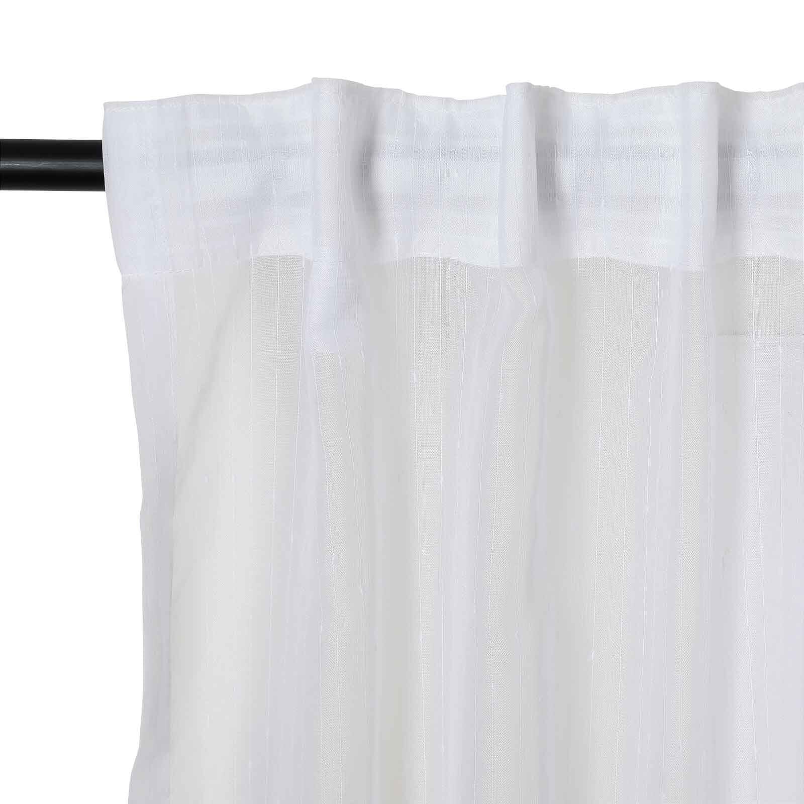 Florida Embossed White Semi Sheer Curtain Soft Top TWOPAGES