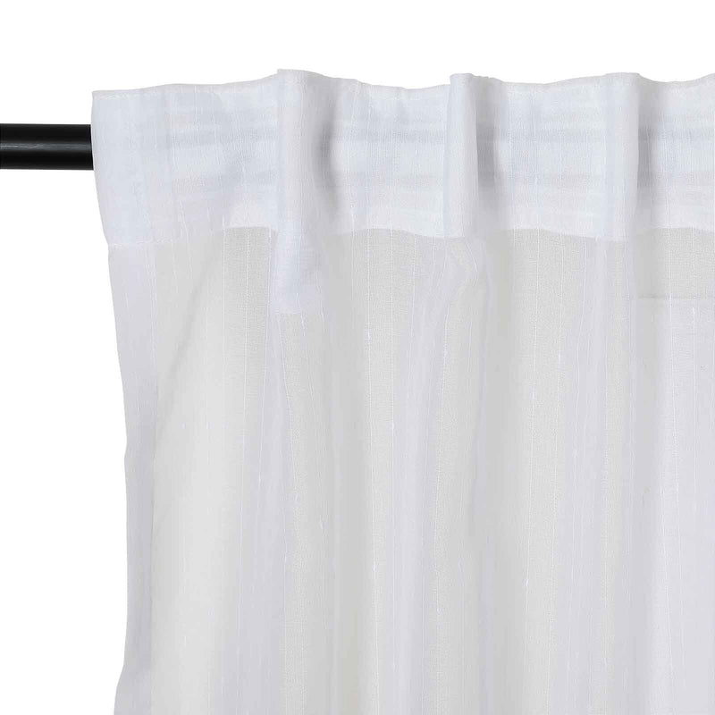 Florida Embossed White Semi Sheer Curtain Soft Top TWOPAGES