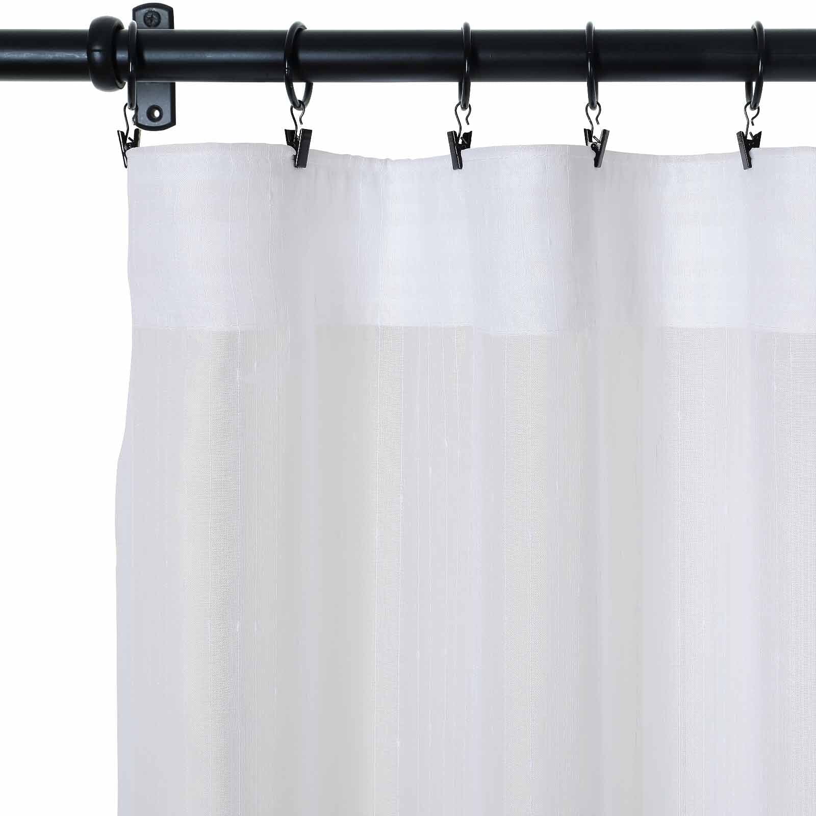 Florida Embossed White Semi Sheer Curtain Soft Top TWOPAGES